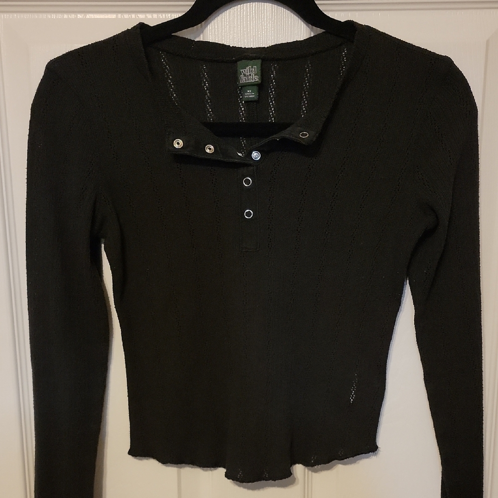 Black Long Sleeve Women's Top - Picture 1 of 7